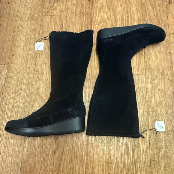 Cole Haan Yonkers Waterproof Boot II Black Suede with Shearling Size 6 - Picture 7 of 13